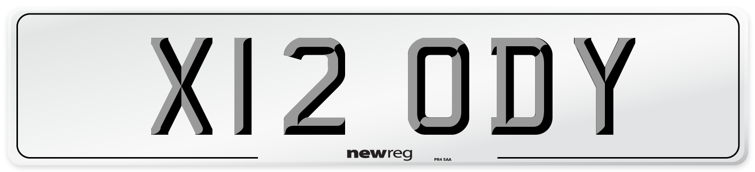 X12 ODY Number Plate from New Reg